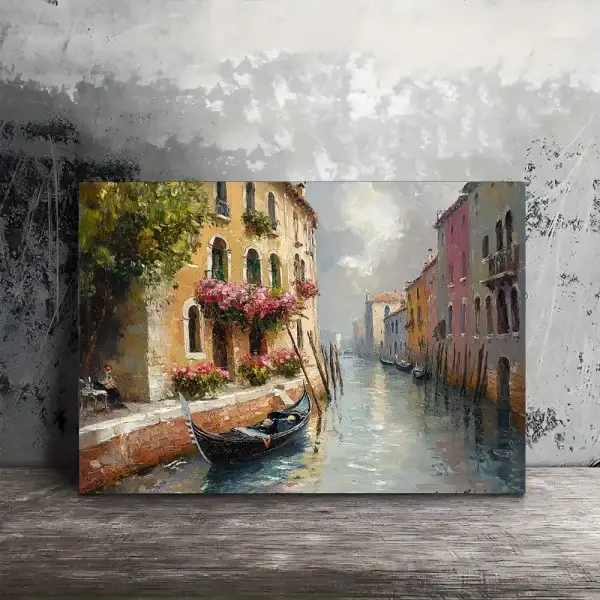 Venetian Lake Town Wall Art