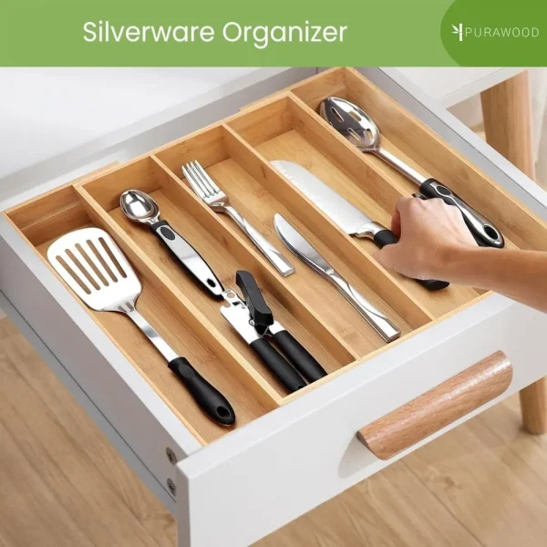 Expandable Bamboo Drawer Organizer